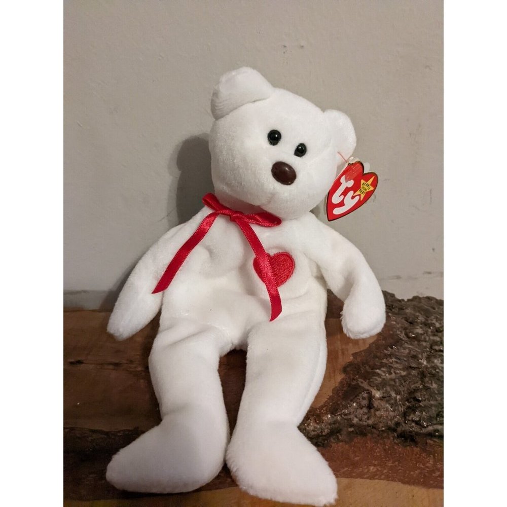 Ty 4058 Valentino Bear Beanie Baby 1993/1994; Errors, PVC, Brown Nose